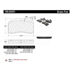 Centric Formula 100 Series™ OEM Brake Pads for 2002 Audi S8 - 100.05941