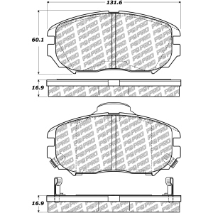 Centric Posi Quiet Pro™ Ceramic Front Disc Brake Pads for Hyundai Azera - 500.11250