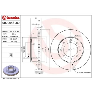 brembo OE Replacement Front Brake Rotor for 2002 Ford F-250 Super Duty - 09.9046.80