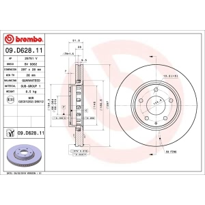 brembo UV Coated Series Front Brake Rotor for Mazda CX-5 - 09.D628.11