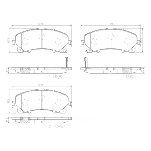 brembo Premium Ceramic Front Disc Brake Pads for 2015 Infiniti Q50 - P56106N