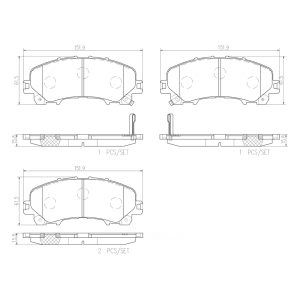 brembo Premium Ceramic Front Disc Brake Pads for 2017 Infiniti QX50 - P56106N