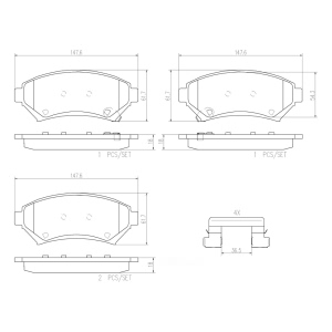 brembo Premium Ceramic Front Disc Brake Pads for 2002 Chevrolet Venture - P59028N