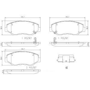 brembo Premium Ceramic Front Disc Brake Pads for 2013 Honda Civic - P28035N