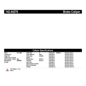 Centric Posi Quiet™ Loaded Brake Caliper for 2010 Lexus IS F - 142.44276