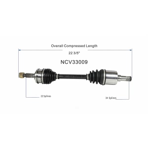 GSP North America Front Driver Side CV Axle Assembly for Geo Storm - NCV33009