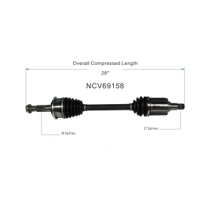 GSP North America Front Passenger Side CV Axle Assembly for 2003 Toyota Sequoia - NCV69158