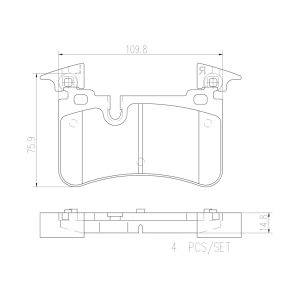 brembo Premium Ceramic Rear Disc Brake Pads for Mercedes-Benz E63 AMG - P50113N