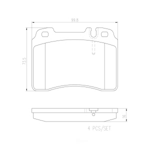 brembo Premium Ceramic Front Disc Brake Pads for Mercedes-Benz 300SL - P50022N