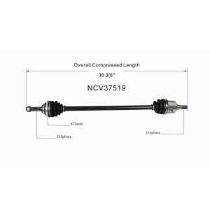 GSP North America Front Driver Side CV Axle Assembly for 1994 Hyundai Sonata - NCV37519