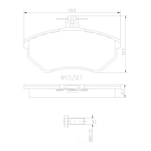 brembo Premium Ceramic Front Disc Brake Pads for 1999 Volkswagen Jetta - P85015N