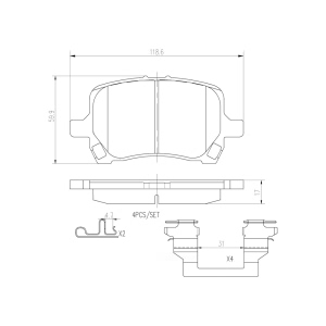 brembo Premium Ceramic Front Disc Brake Pads for Saturn Aura - P10014N