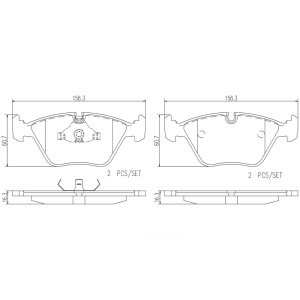 brembo Premium Ceramic Front Disc Brake Pads for 2005 Jaguar XK8 - P36007N