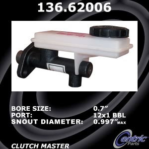 Centric Premium Clutch Master Cylinder for 1988 GMC K3500 - 136.62006