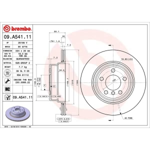 brembo UV Coated Series Vented Rear Brake Rotor for 2005 BMW X5 - 09.A541.11