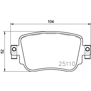 brembo Premium Low-Met OE Equivalent Rear Brake Pads for 2019 Volkswagen Golf SportWagen - P85140
