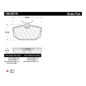 Centric Formula 100 Series™ OEM Brake Pads for 1999 Volkswagen EuroVan - 100.08770