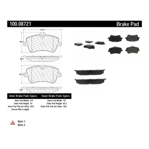 Centric Original Equipment Formula Brake Pads With Hardware for 2005 Mercedes-Benz CLK320 - 100.08721