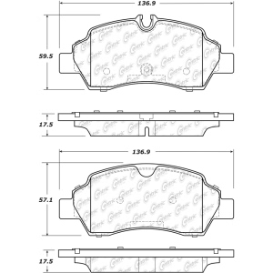 Centric Posi Quiet™ Extended Wear Semi-Metallic Rear Disc Brake Pads for 2019 Ford Transit-350 HD - 106.17750