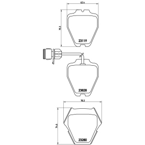 brembo Premium Low-Met OE Equivalent Front Brake Pads for 2002 Audi A8 Quattro - P85054