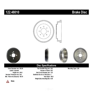 Centric Premium Rear Brake Drum for Suzuki Aerio - 122.48010