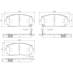 brembo Premium Ceramic Front Disc Brake Pads for 2017 Acura RLX - P28084N