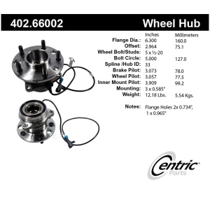 Centric Premium™ Front Passenger Side Driven Wheel Bearing and Hub Assembly for 1995 GMC Safari - 402.66002