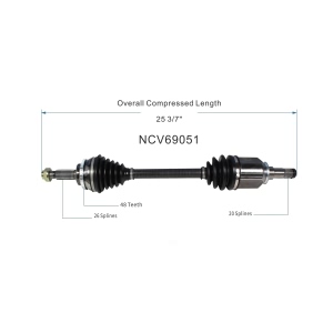 GSP North America Front Driver Side CV Axle Assembly for 2012 Toyota Corolla - NCV69051