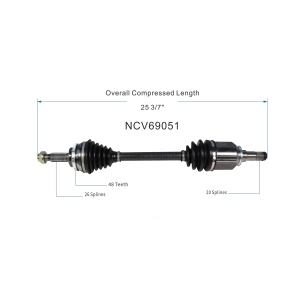 GSP North America Front Driver Side CV Axle Assembly for 2009 Pontiac Vibe - NCV69051