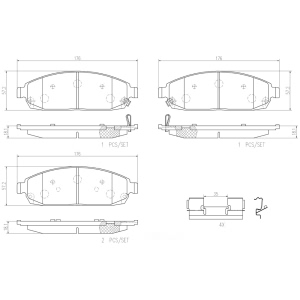 brembo Premium Ceramic Front Disc Brake Pads for 2007 Jeep Commander - P37010N