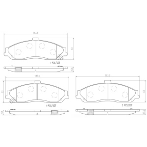 brembo Premium Ceramic Front Disc Brake Pads for 2005 Chevrolet Corvette - P10052N