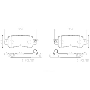 brembo Premium Ceramic Rear Disc Brake Pads for 2017 Mazda CX-3 - P49047N