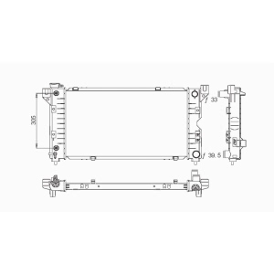 TYC Engine Coolant Radiator for 1999 Dodge Caravan - 1850