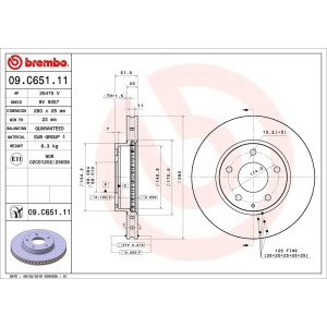 brembo UV Coated Series Front Brake Rotor for 2017 Mazda CX-3 - 09.C651.11