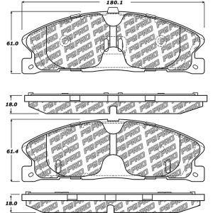 Centric Posi Quiet Pro™ Ceramic Front Disc Brake Pads for 2018 Ford Special Service Police Sedan - 500.16110