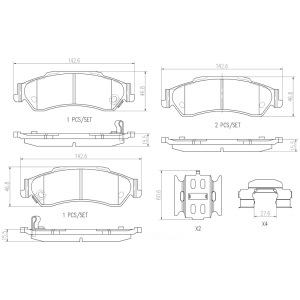 brembo Premium Ceramic Rear Disc Brake Pads for 1999 Oldsmobile Bravada - P10002N