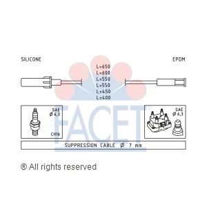 facet Spark Plug Wire Set for 2010 Chrysler Town & Country - 4.9345