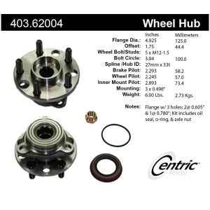 Centric Premium™ Wheel Hub Repair Kit for 1986 Pontiac Sunbird - 403.62004