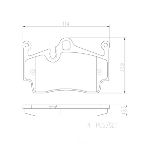 brembo Premium Ceramic Rear Disc Brake Pads for 2011 Porsche Cayman - P65028N