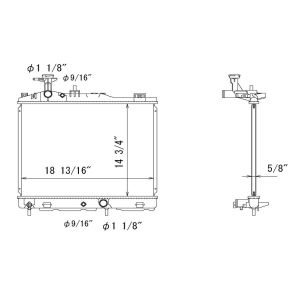 TYC Engine Coolant Radiator for 2018 Mitsubishi Mirage - 13469