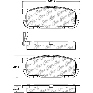 Centric Posi Quiet™ Ceramic Rear Disc Brake Pads for 2004 Mazda Miata - 105.08910