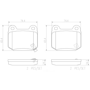 brembo Premium Ceramic Rear Disc Brake Pads for Nissan 350Z - P56048N