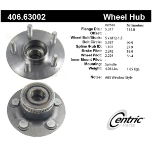 Centric Premium™ Wheel Bearing And Hub Assembly for 1997 Chrysler Sebring - 406.63002