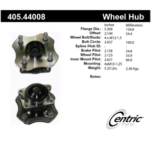 Centric Premium™ Wheel Bearing And Hub Assembly for 2003 Toyota Echo - 405.44008