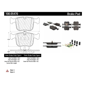 Centric Formula 100 Series™ OEM Brake Pads for BMW 850i - 100.05470