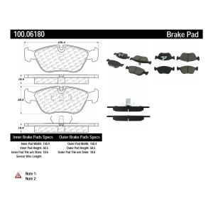 Centric Formula 100 Series™ OEM Brake Pads for 2004 Volvo C70 - 100.06180