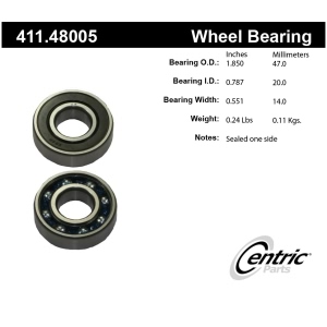 Centric Premium™ Axle Shaft Bearing Assembly Single Row for 1999 Suzuki Swift - 411.48005