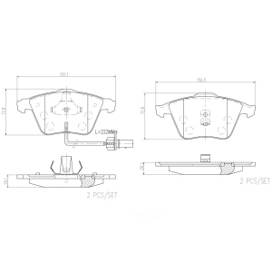 brembo Premium Ceramic Front Disc Brake Pads for 2005 Audi S4 - P85056N