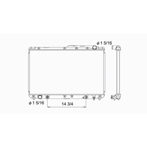 TYC Engine Coolant Radiator for Lexus ES300 - 1746