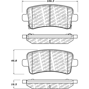 Centric Posi Quiet Pro™ Ceramic Rear Disc Brake Pads for 2011 Buick Regal - 500.14301